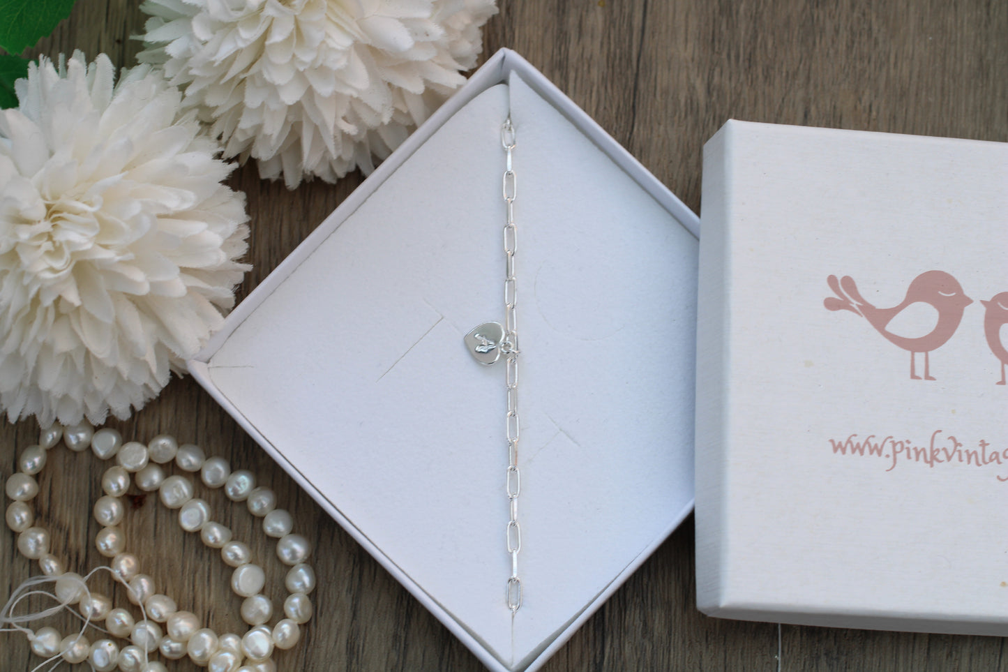 Paperclip bracelet with initial.