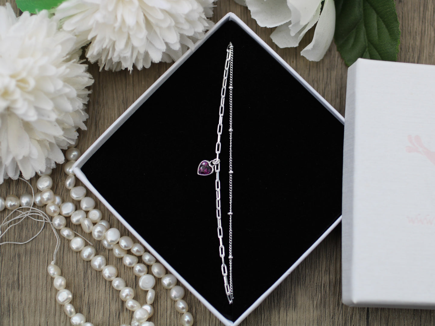 February crystal layered bracelet.
