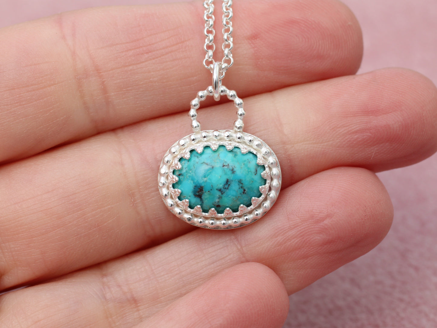 Turquoise pendant necklace.