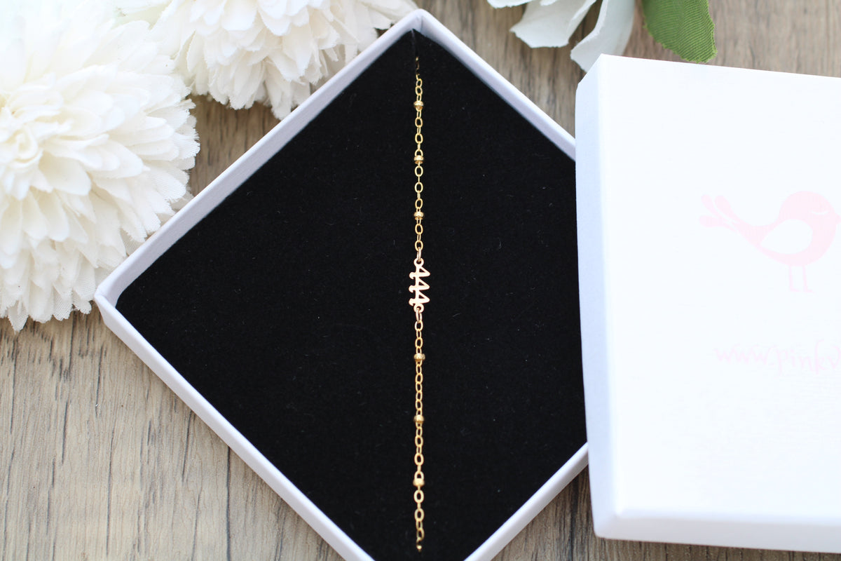 Angel number bracelet in 14K gold filled.