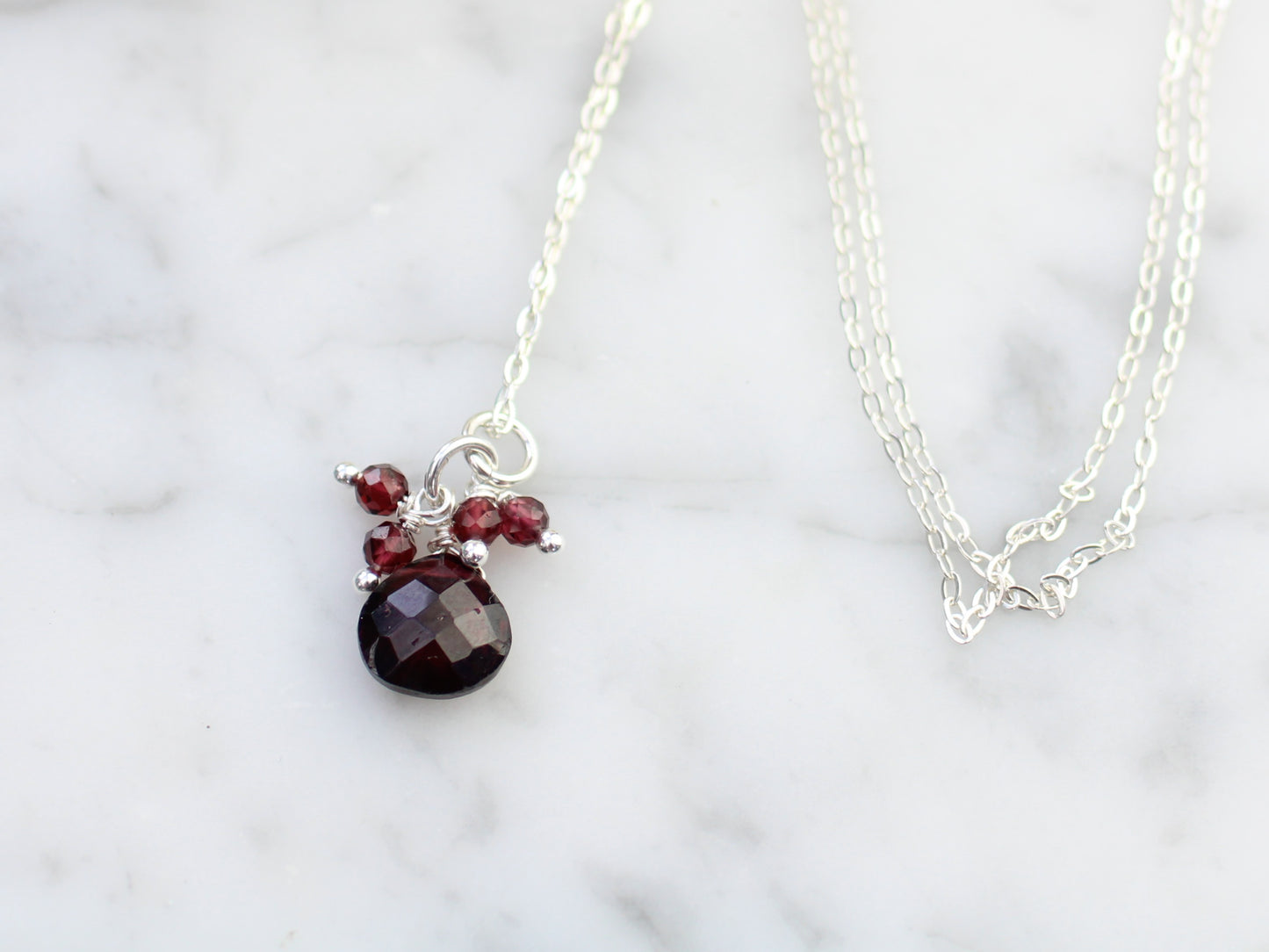 Garnet cluster pendant.