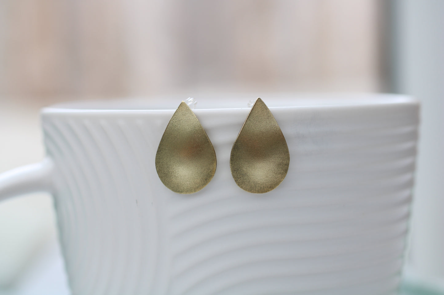 Handmade Brass Teardrop Earrings