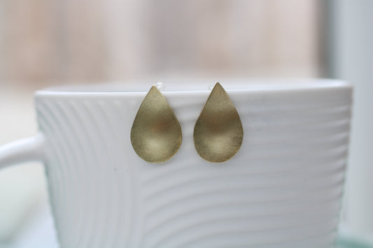 Handmade Brass Teardrop Earrings