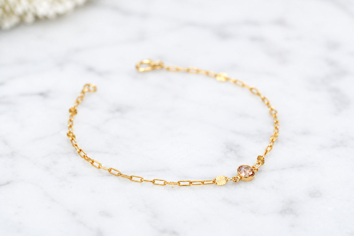 November Birthstone Bracelet in Sterling Silver or Gold.