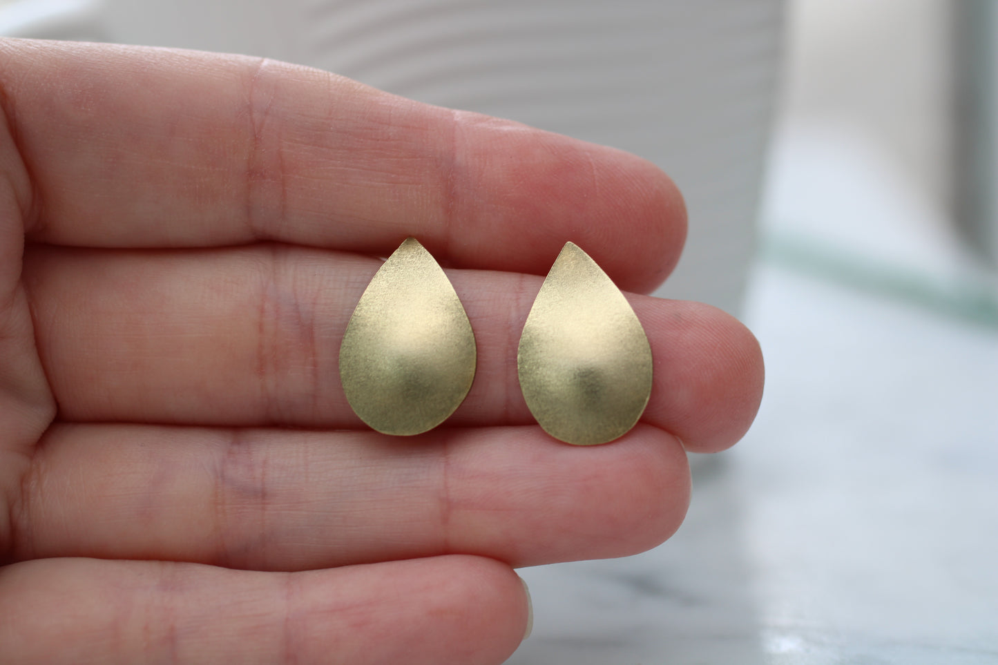 Handmade Brass Teardrop Earrings