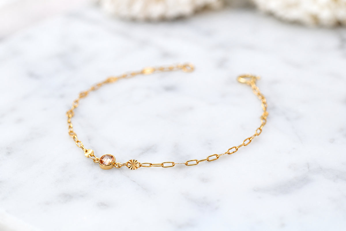 November Birthstone Bracelet in Sterling Silver or Gold.