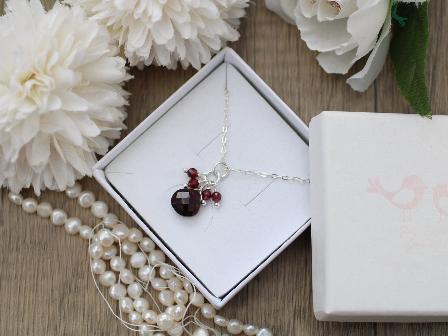Garnet cluster pendant.