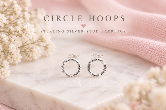 Sterling Silver Circle Stud Earrings