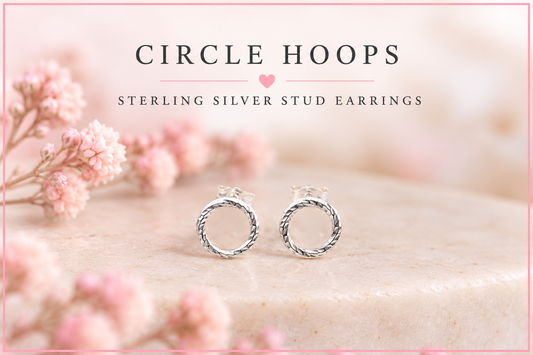 Sterling Silver Circle Stud Earrings
