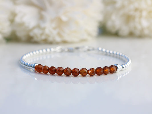 Spessartine garnet bracelet in sterling silver.