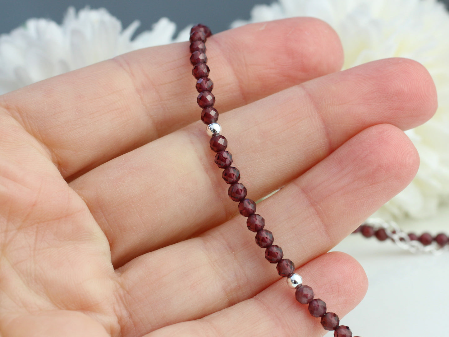 Garnet choker. Ready to ship.