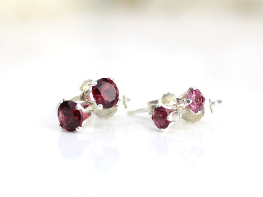 garnet stud earrings