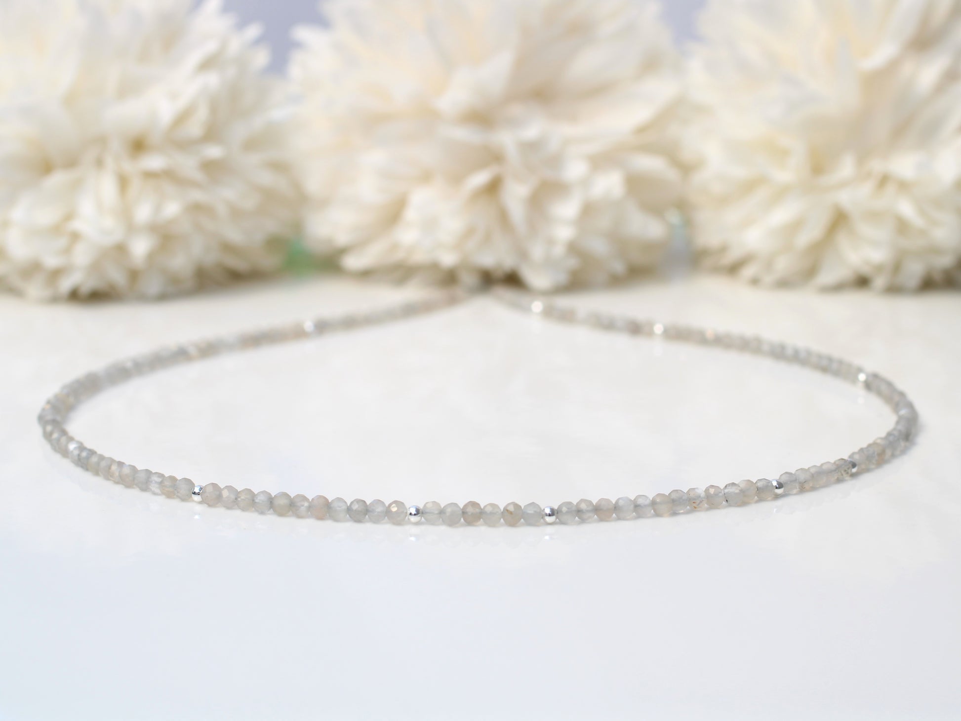 grey moonstone choker necklace