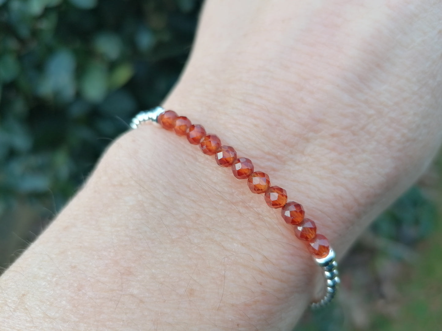 Spessartine garnet bracelet in sterling silver.