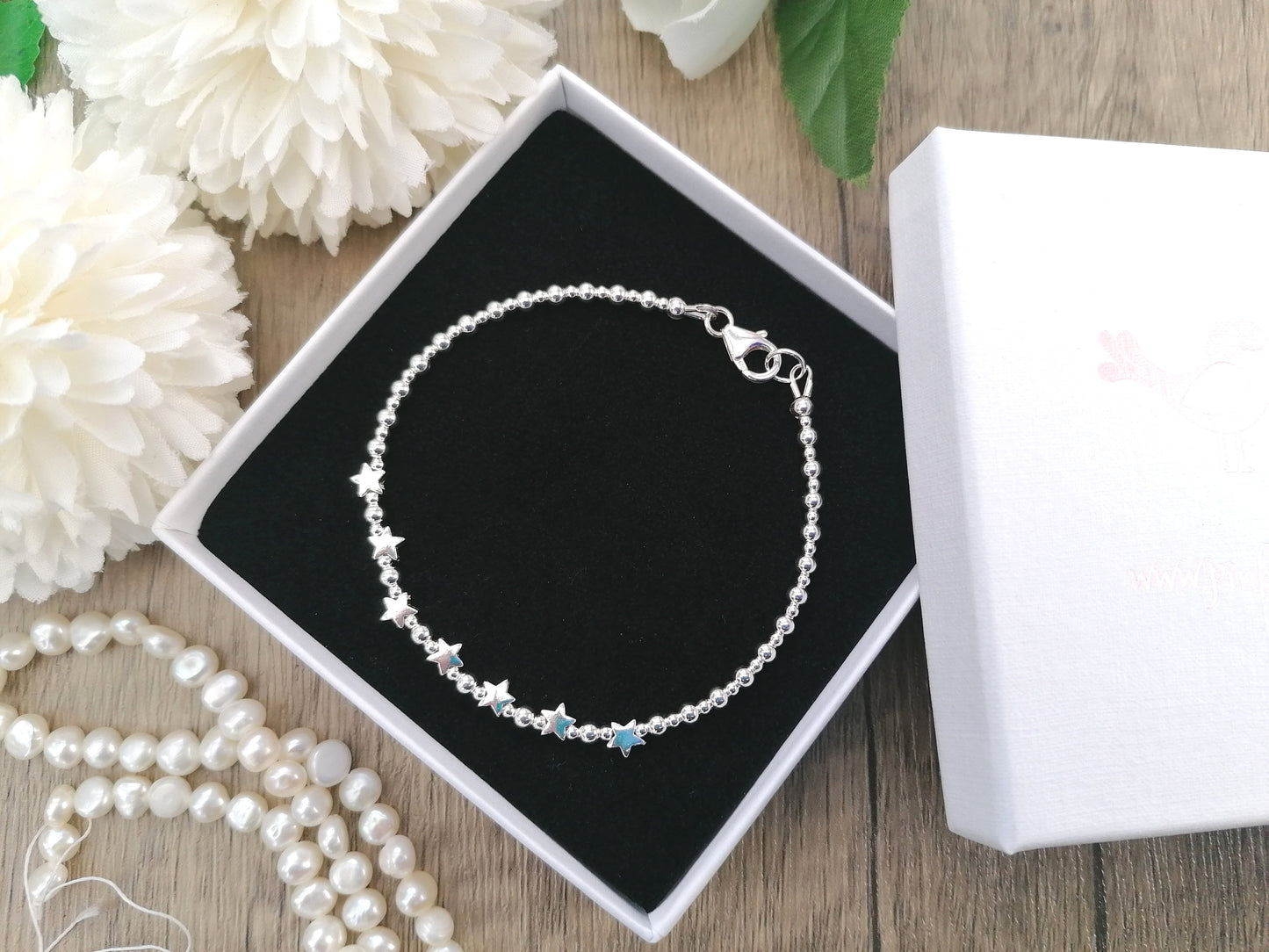 70th birthday bracelet in silver. 70th birthday jewellery.