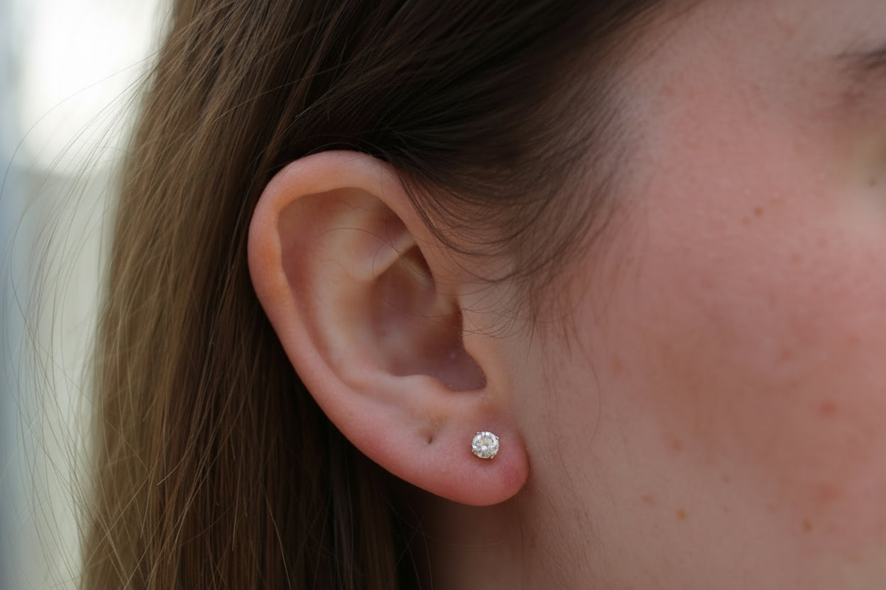 Rose Quartz Stud Earrings in Sterling Silver or Gold Filled | Round Pink Gemstone Earrings | 4mm Minimalist Studs