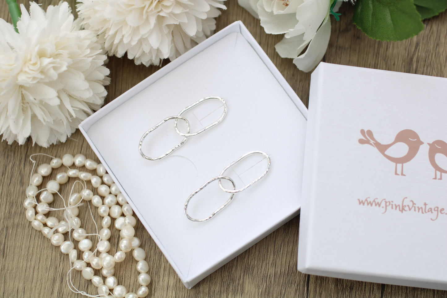 Handmade Chunky Paperclip Earrings in Recycled Sterling Silver | Bold Statement Jewellery