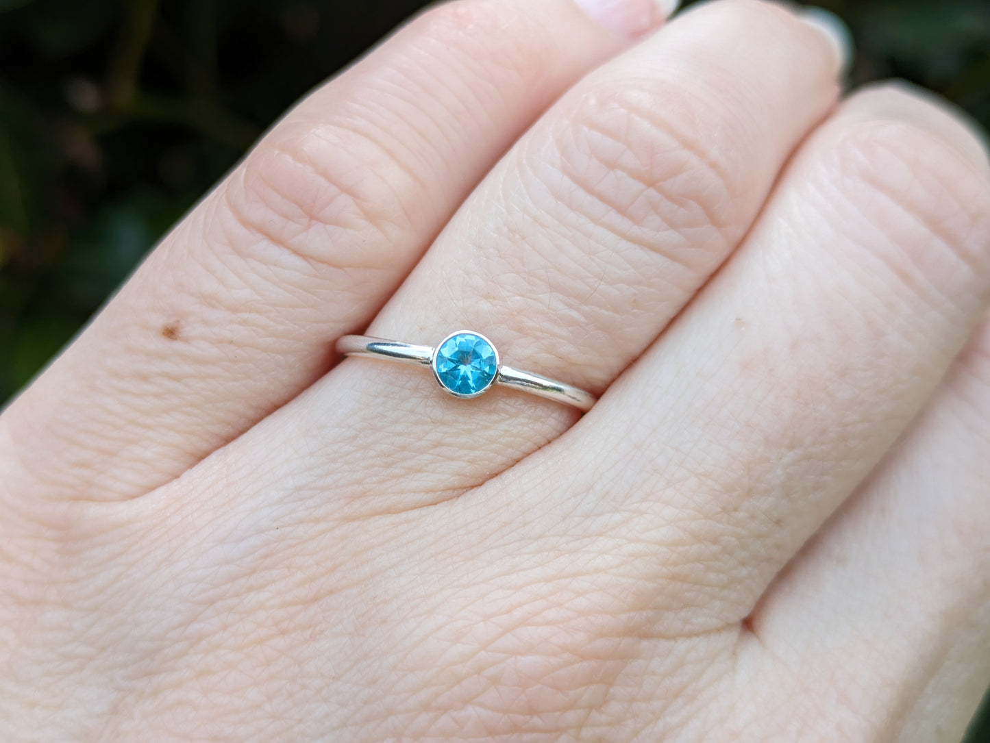 Apatite ring in sterling silver or gold.