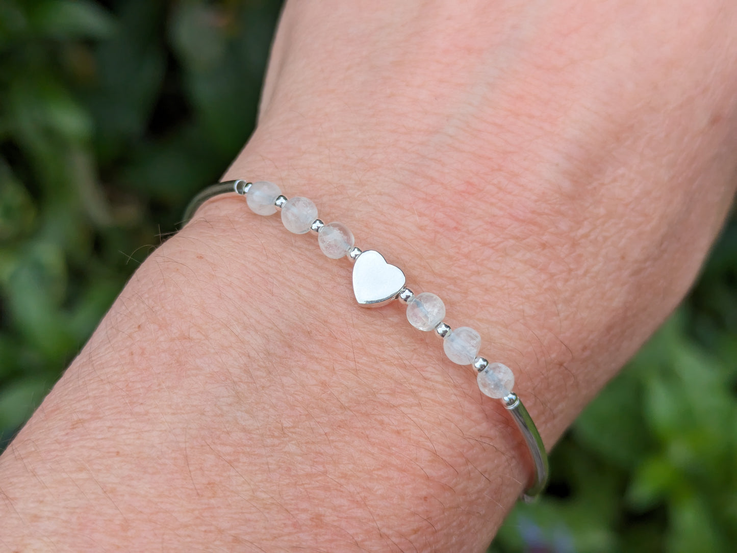 Rainbow moonstone bracelet. Ready to ship.