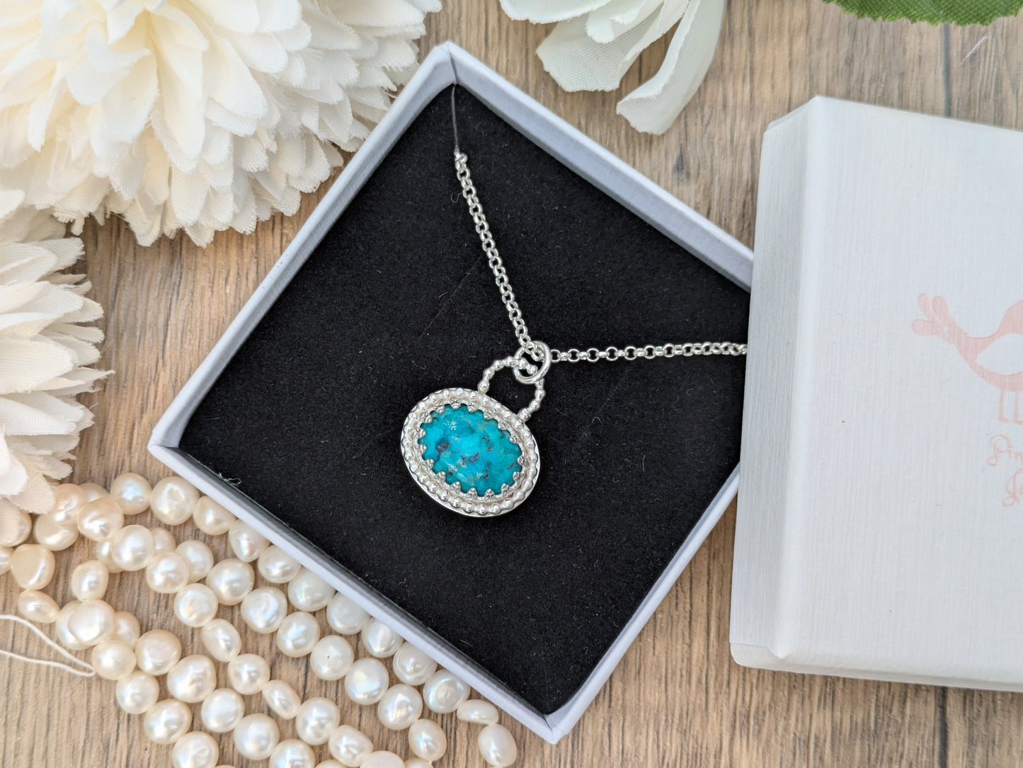 Turquoise pendant necklace.