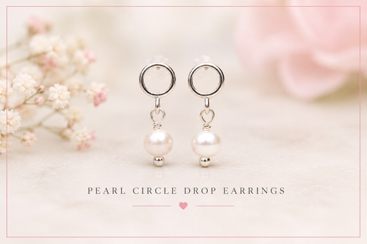 Pearl Circle Drop Earrings