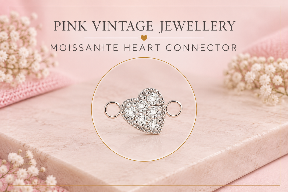 Personalised Initial, Heart & Birthstone Bracelet | Pink Vintage Jewellery