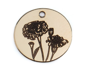 Birth flower necklace in silver or gold.
