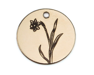 Birth flower necklace in silver or gold.