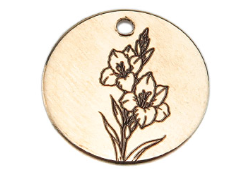 Birth flower necklace in silver or gold.