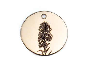 Birth flower necklace in silver or gold.
