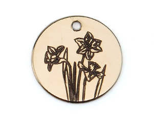 Birth flower necklace in silver or gold.