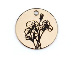 Birth flower necklace in silver or gold.