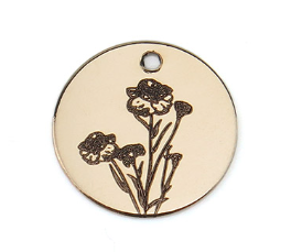 Birth flower necklace in silver or gold.
