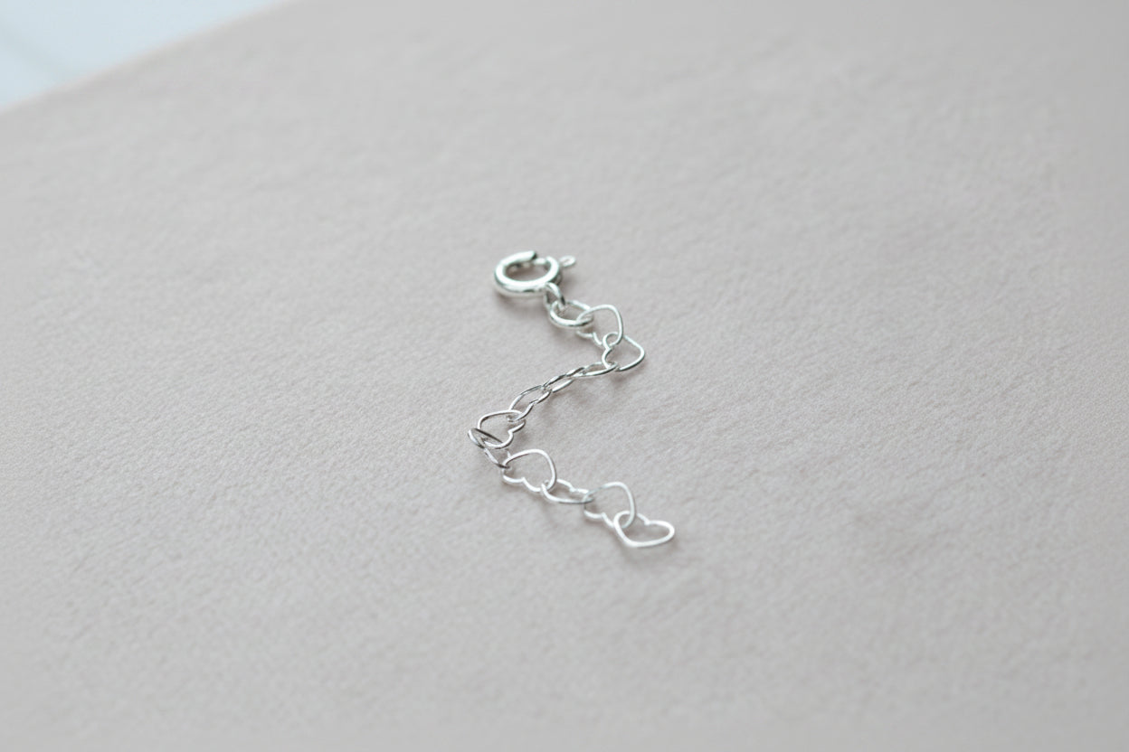 Sterling Silver Heart Extender Chain | 2–4 Inch