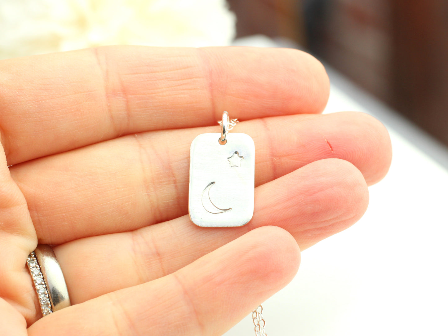 Celestial necklace in sterling silver.