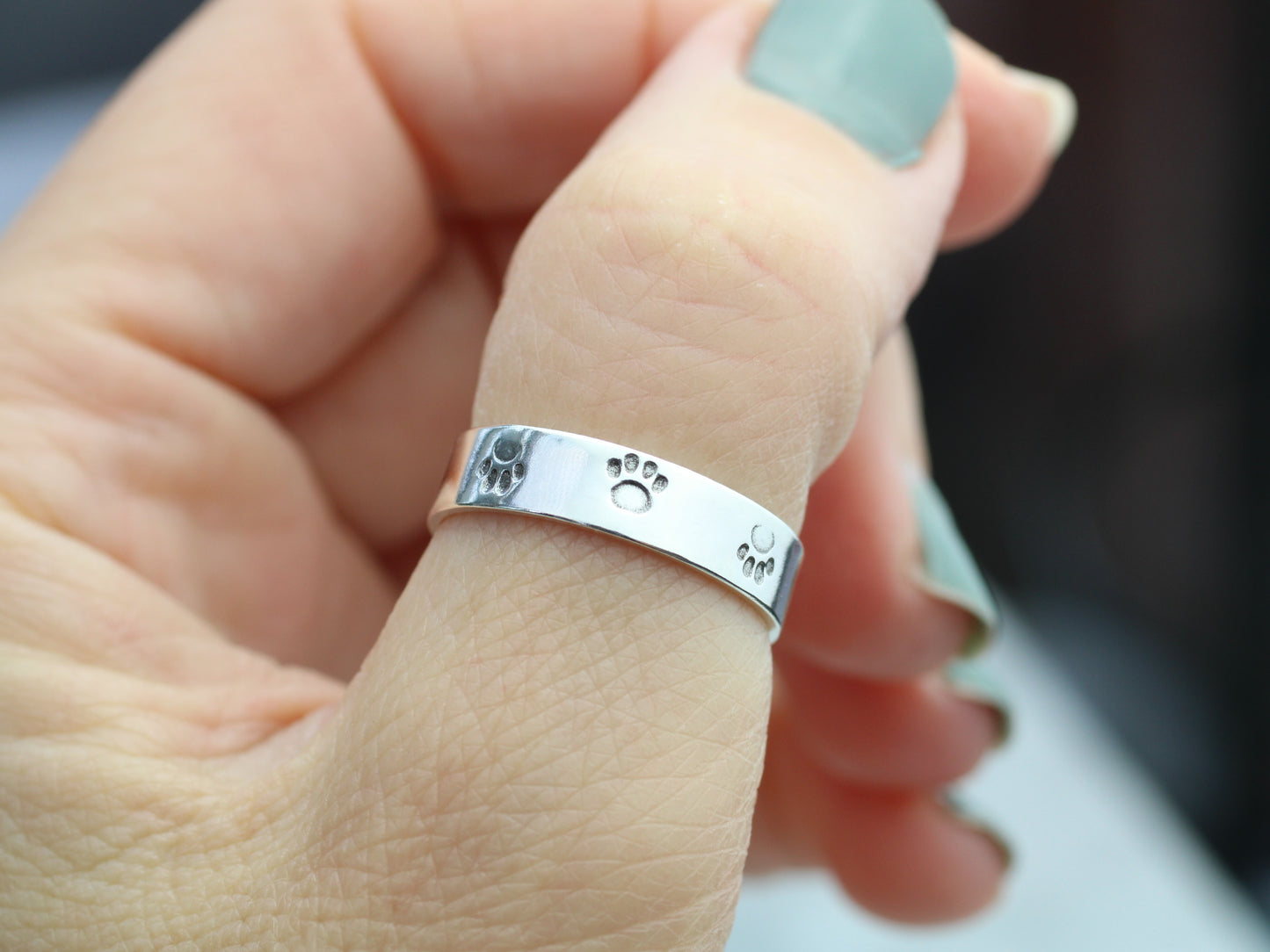 Paw print ring. Handmade to order.