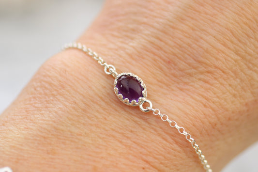 amethyst & sterling silver bracelet