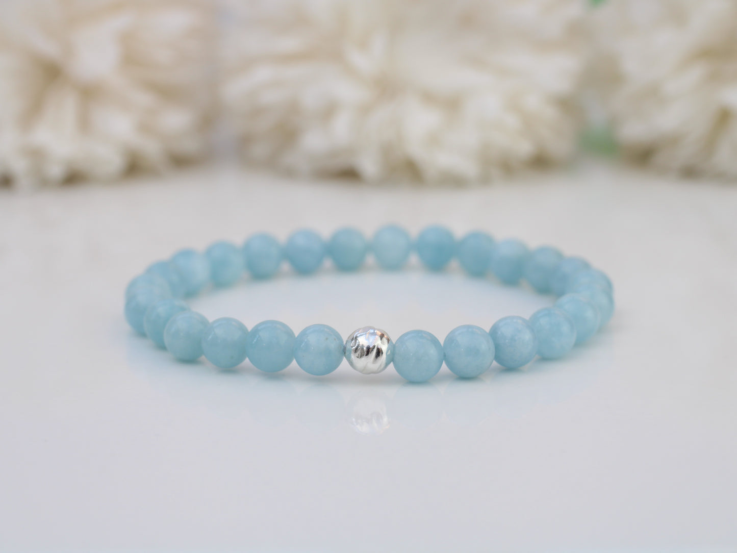 aquamarine bead bracelet
