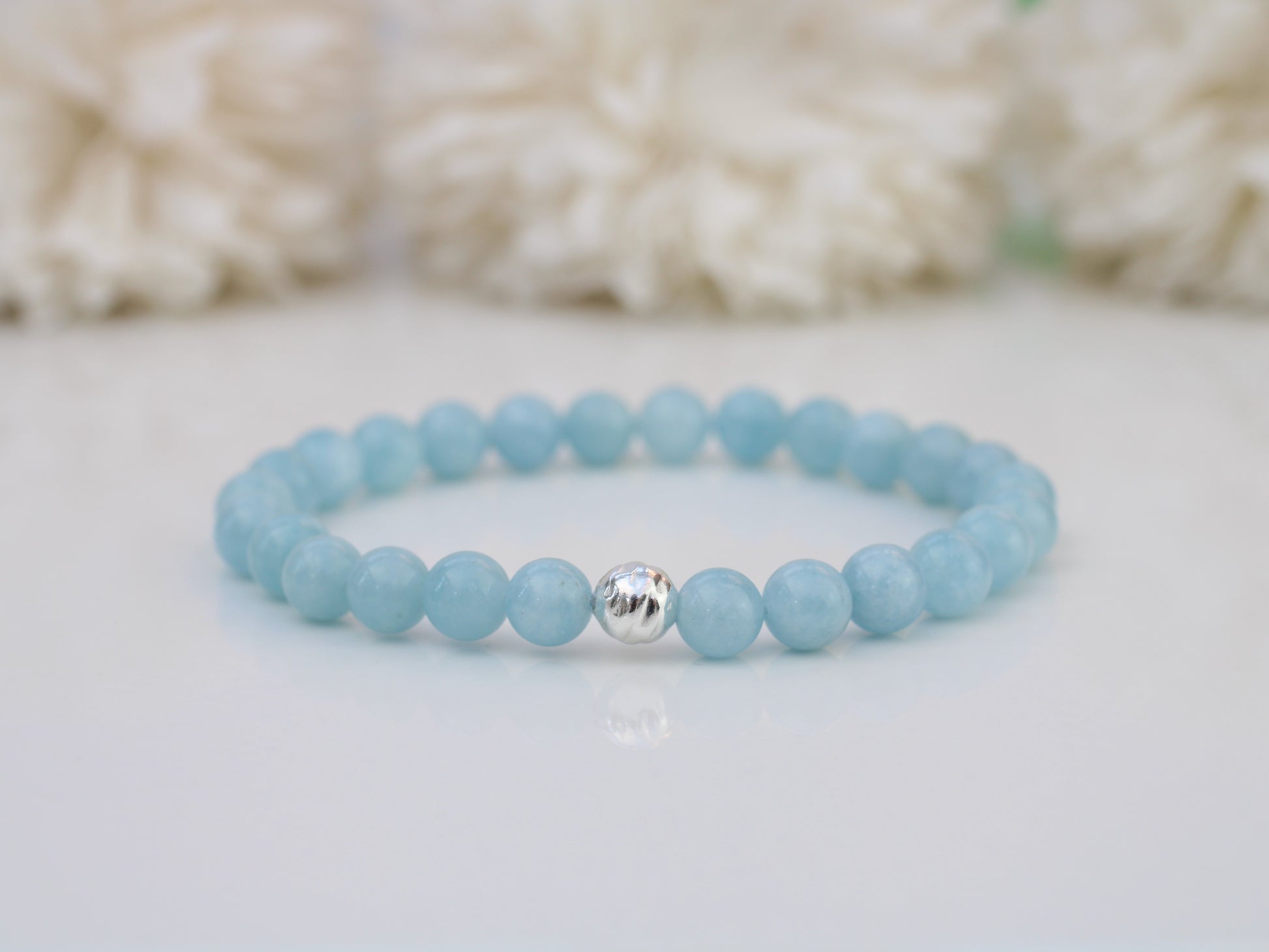 aquamarine bead bracelet