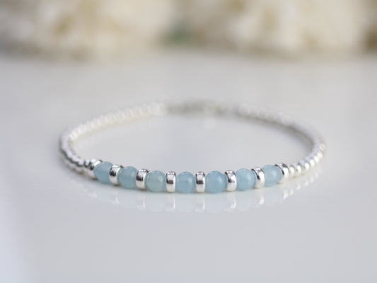 aquamarine bead bracelet