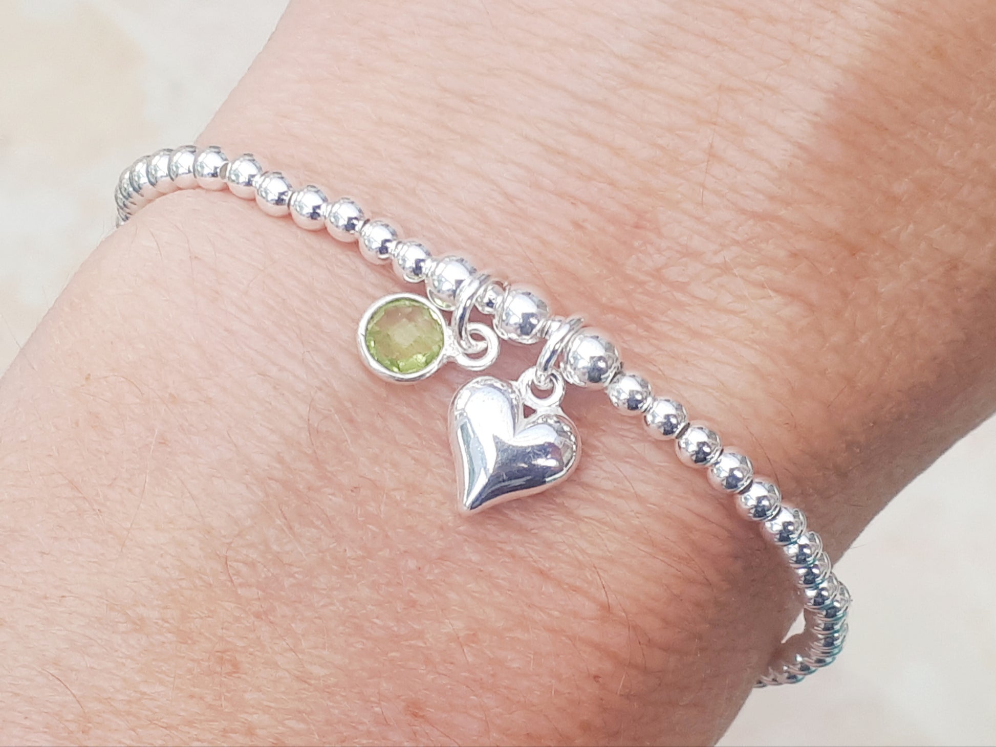 august birthstone bracelet