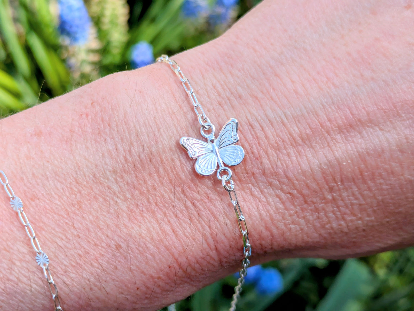 butterfly bracelet in silver