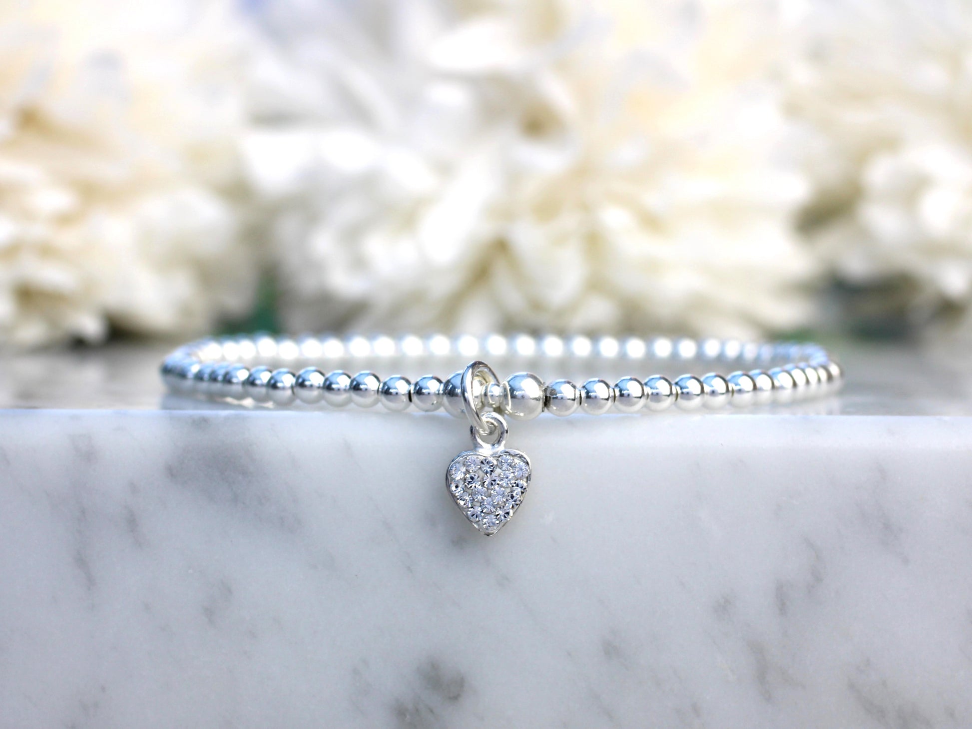 crystal heart charm bracelet