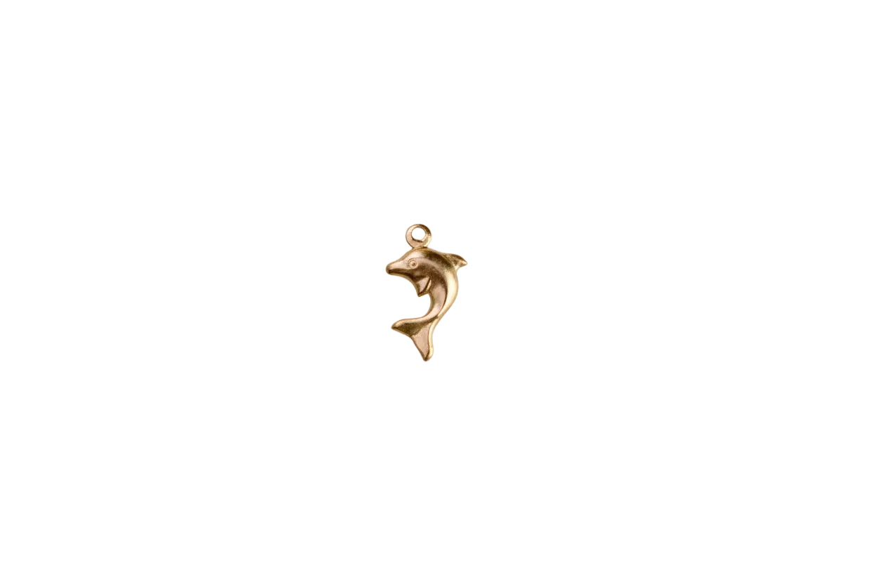 dolphin charm on a white surface