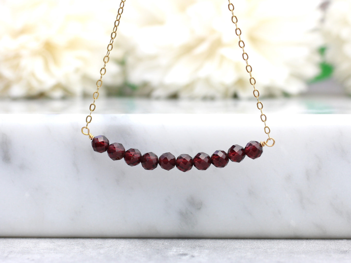 garnet bead necklace
