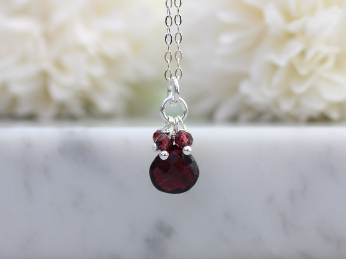 Garnet cluster pendant.