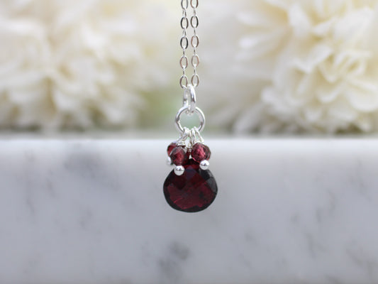 Garnet cluster pendant.