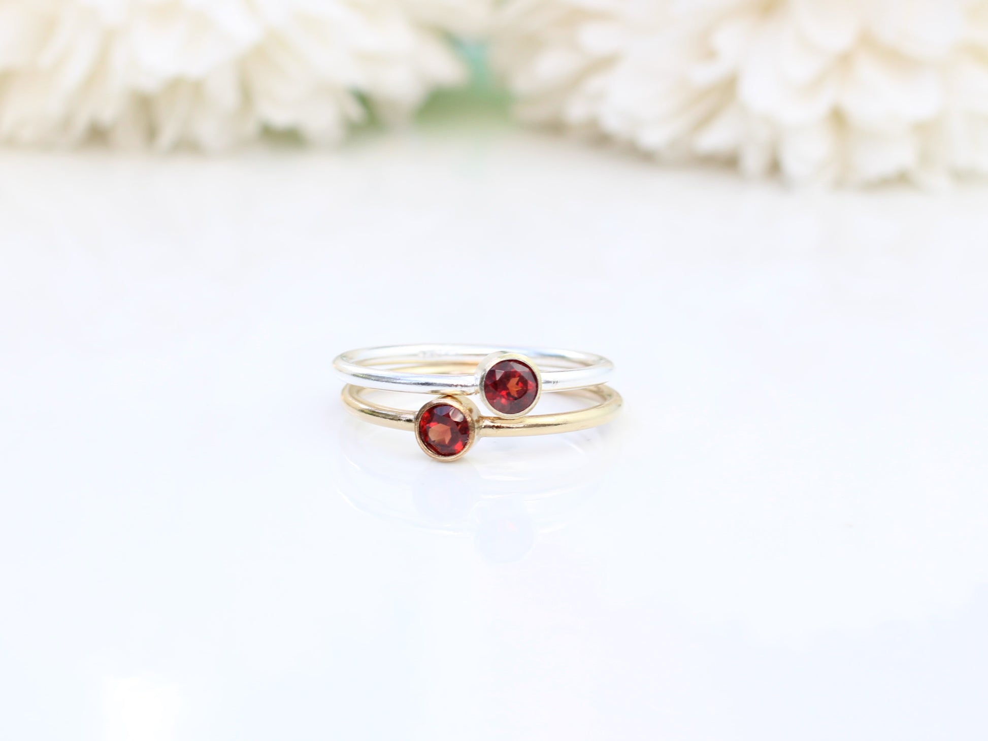 garnet ring in silver or gold