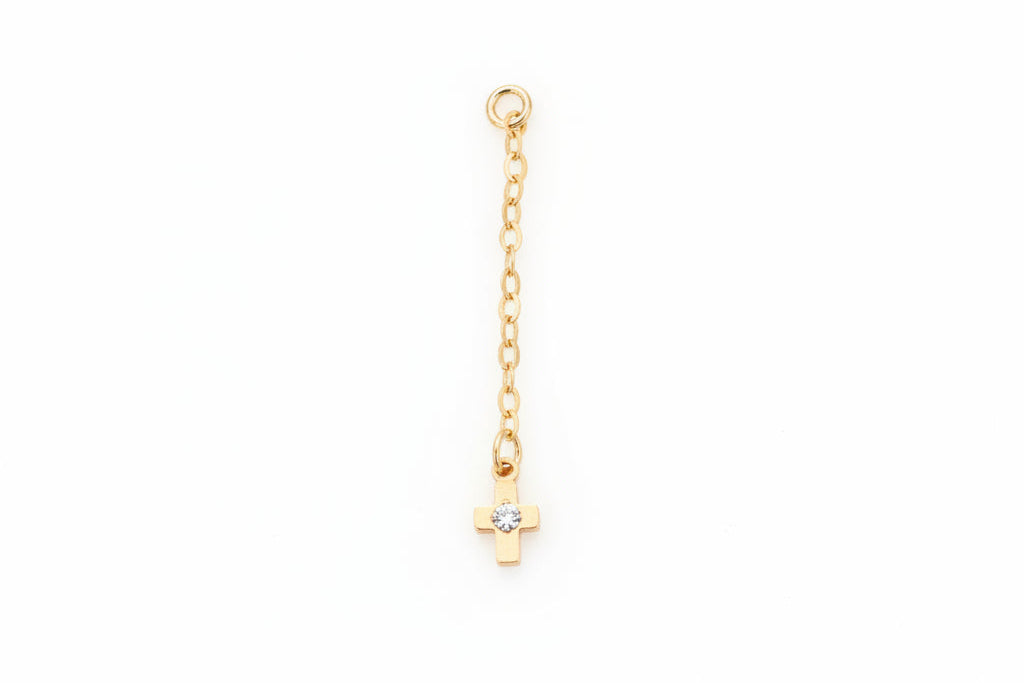 14K Gold Filled Cross Earring Chain
