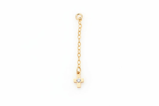 14K Gold Filled Cross Earring Chain